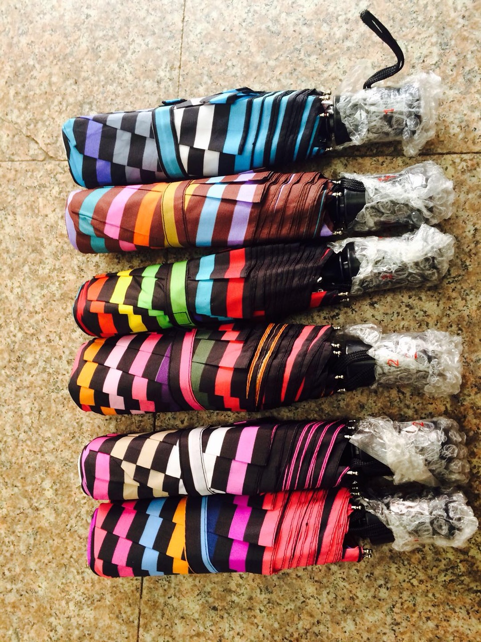 Three-Fold Striped Umbrella