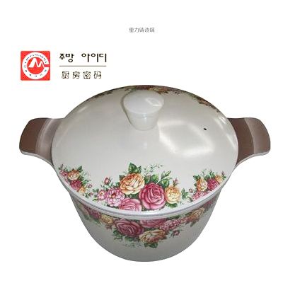 Kitchen Code: Korean imported kitchenware, flower-shaped gravity cast double-handled stew pot, 24cm