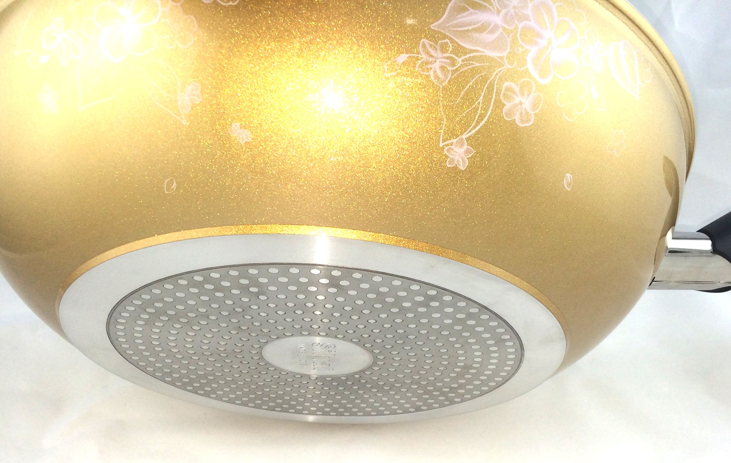 Kitchen Code: Korean imported kitchenware, golden yellow universal non-stick wok, 30cm details Picture