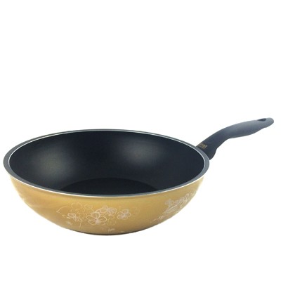 Kitchen Code: Korean imported kitchenware, golden yellow universal non-stick wok, 30cm pic 1
