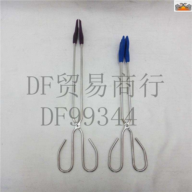 DF99344 Food tongs, silicone head, stainless steel food tongs, steamed bun, bread, grilled meat tongs, buffet thickened food, DF TRADING HOUSE details Picture