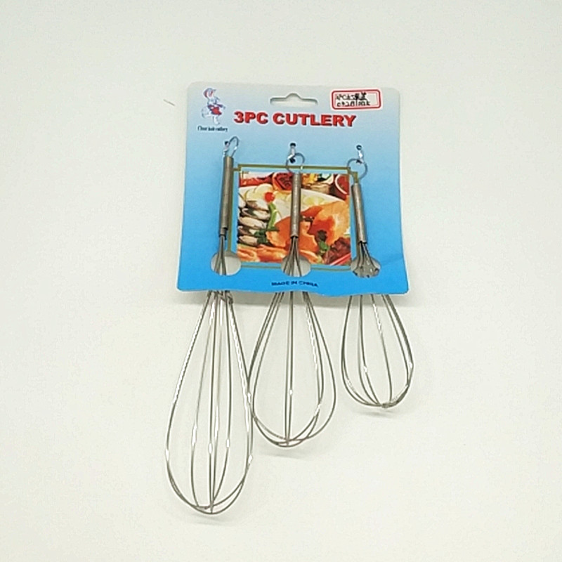 Three-piece stainless steel egg beater Egg mixer Hand-held egg beater Manual egg beater