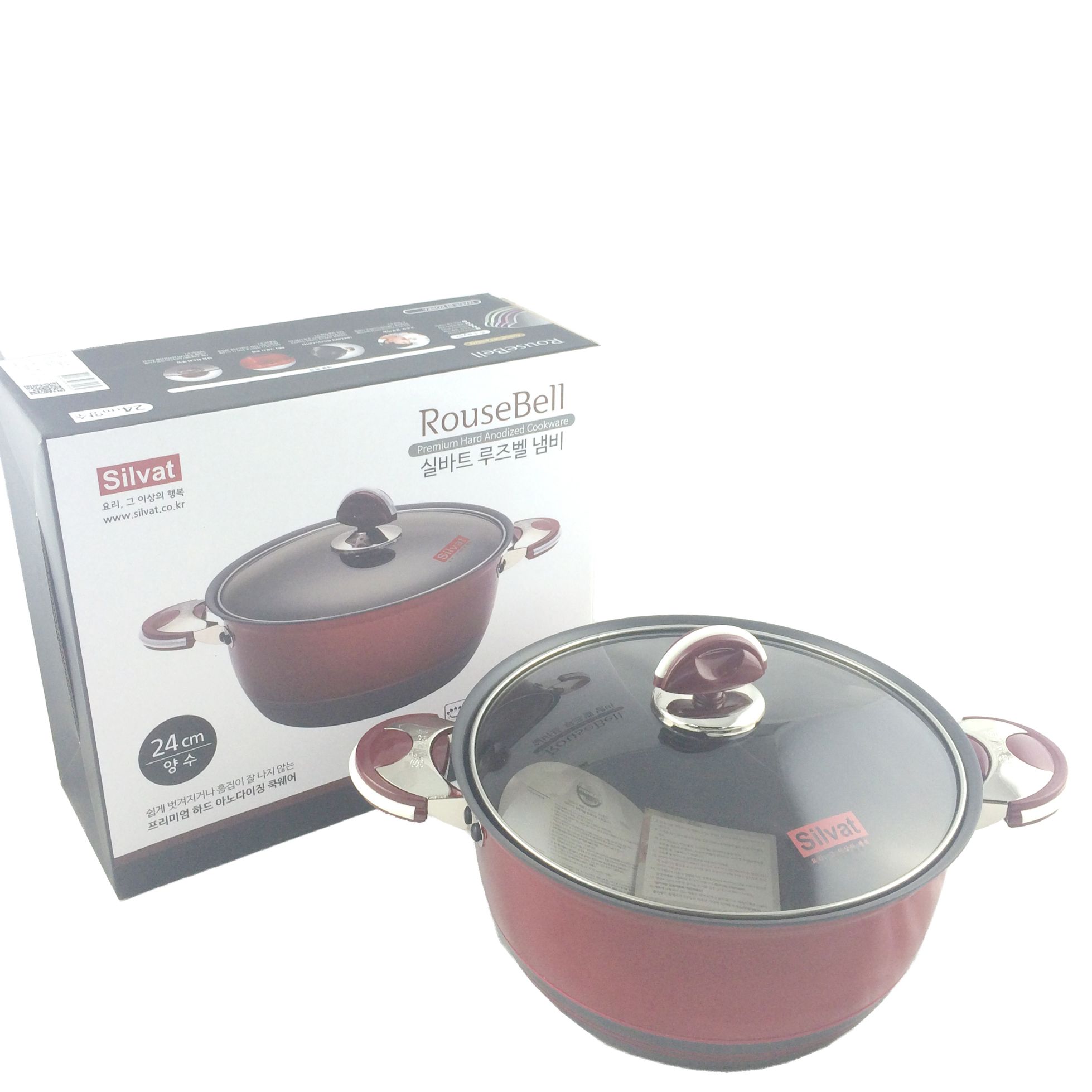 Kitchen Code: Original imported red double-handled soup pot from South Korea, 20cm Specification image