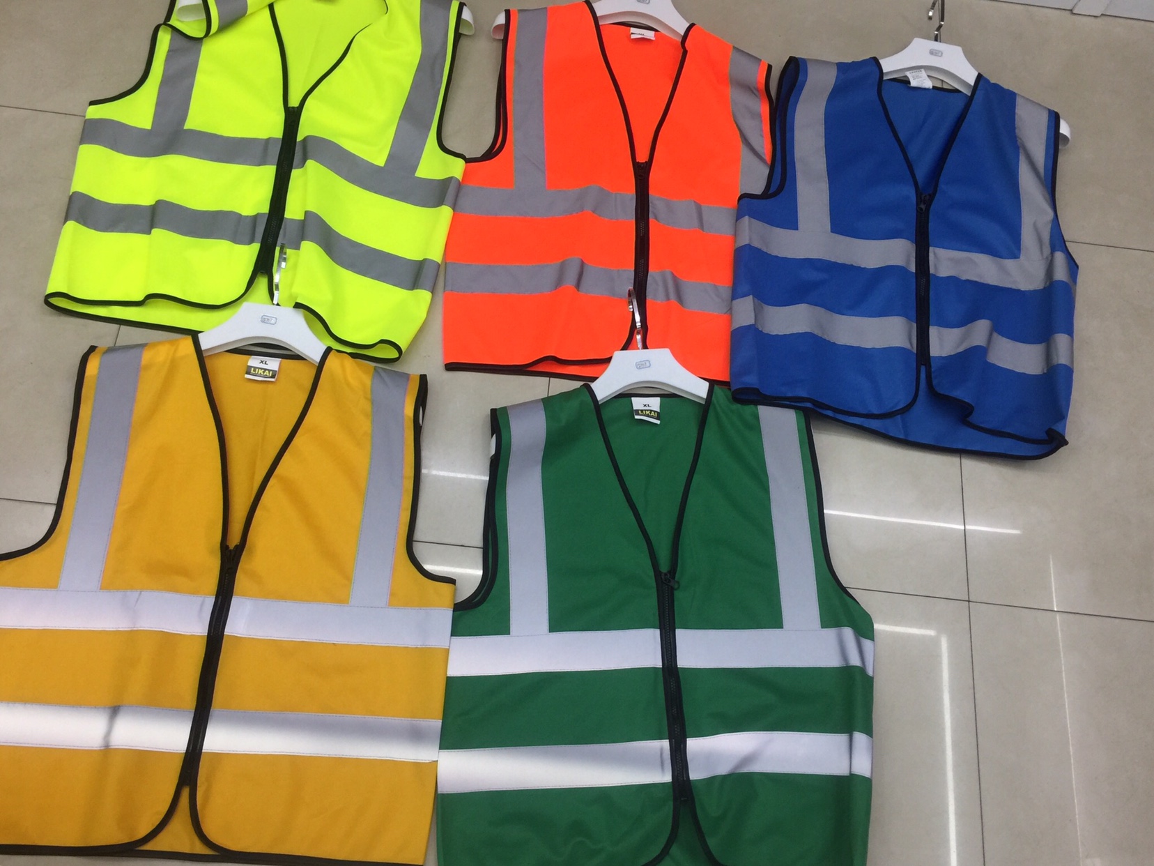 反光背心施工程荧光马交通路政安全衣服可印字，017针织面料5色混装产品图