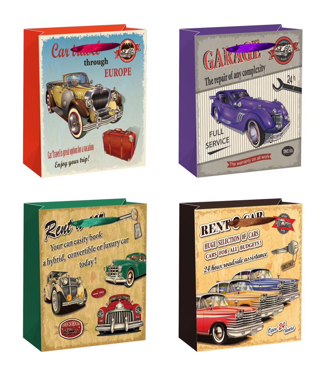 复古小汽车礼品袋