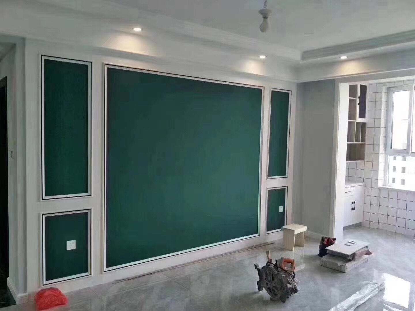 New wall fabric for living room background and bed background details Picture
