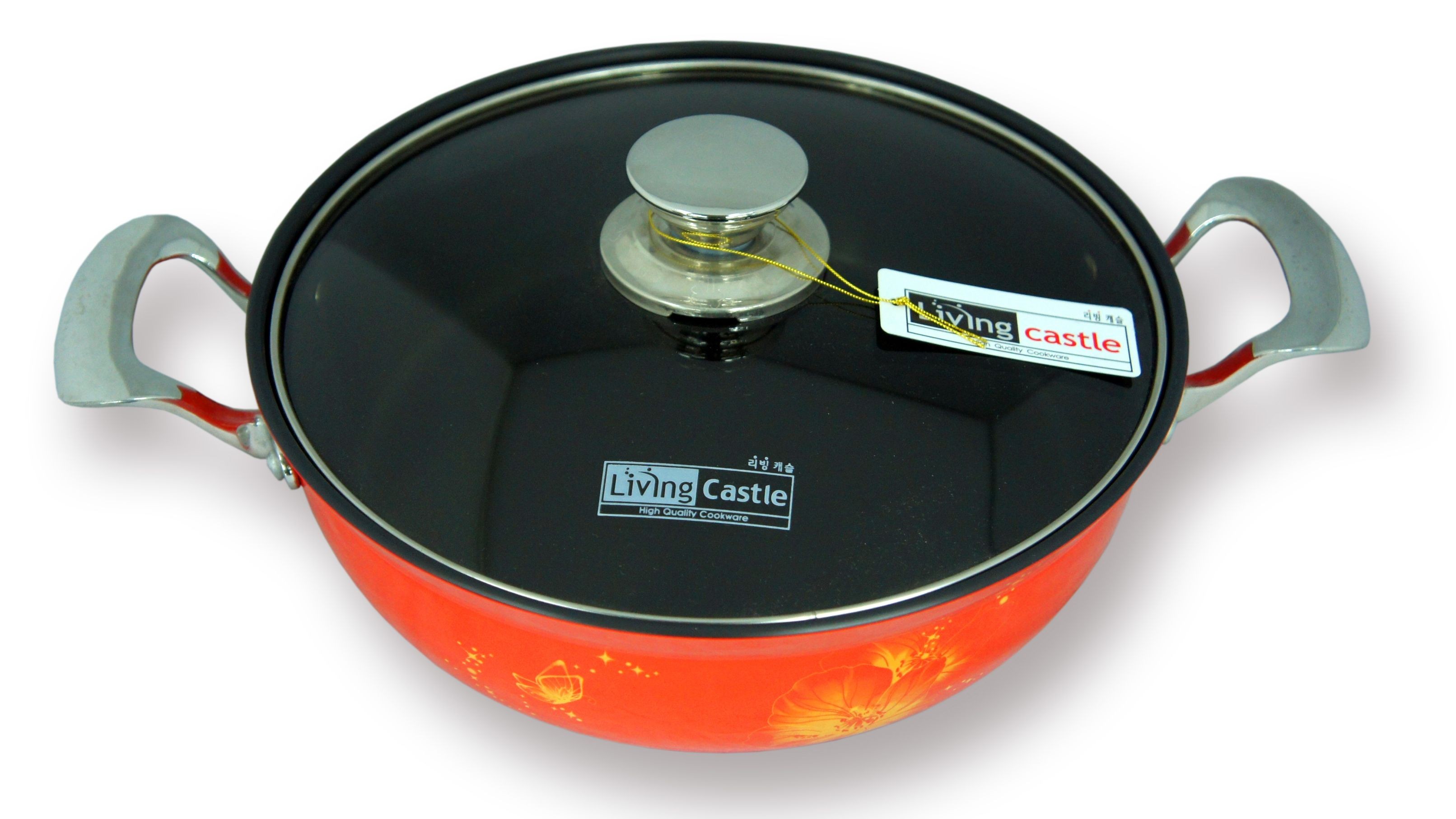 厨房密码 韩国进口厨具 橙色高纯度双柄浅汤锅26cm（ 颜色 可备注）详情图2