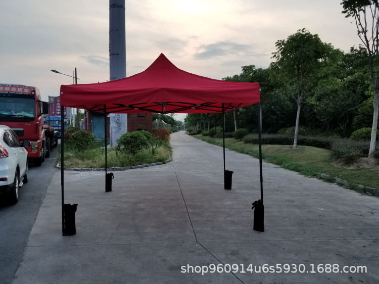 Foreign trade exhibition tent, sandbag, outdoor advertising, folding canopy, windproof sandbag, display shed, support frame fixation details Picture