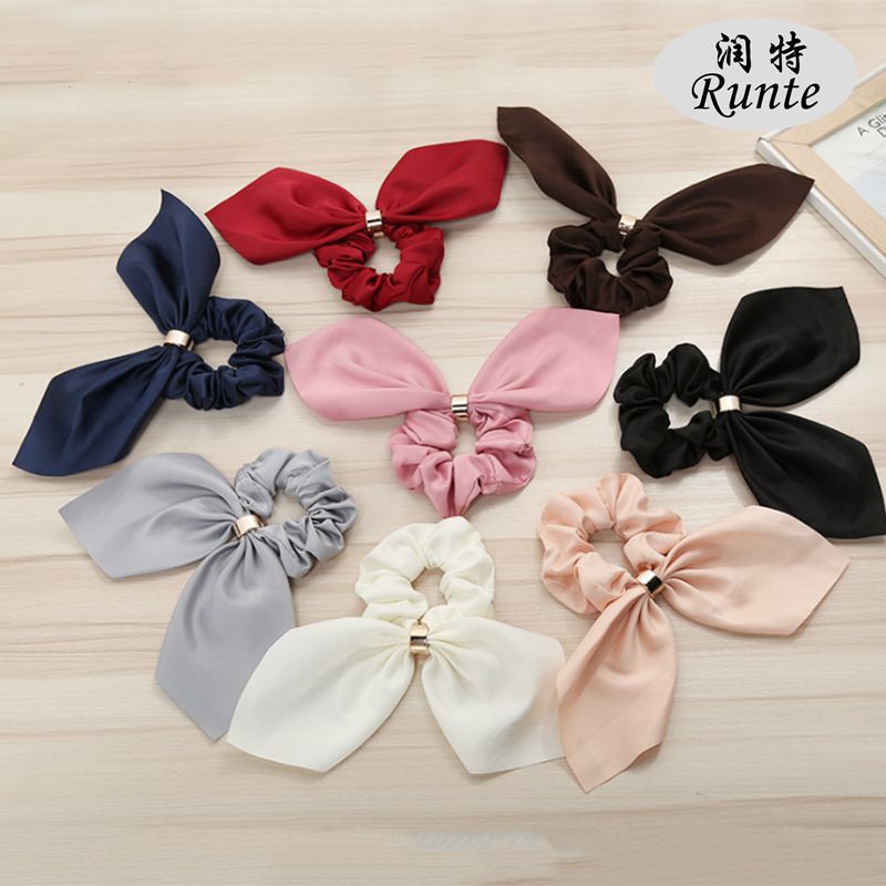 Wholesale of new spring European and American fashion bow hair bands, creative metal buckle hair ropes and fabric hair accessories