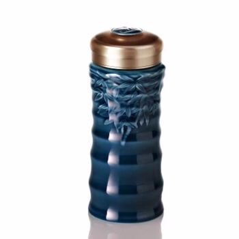 【 Gan Tang Xuan 】 Special Offer: Creative Gift - Bamboo-Joint Portable Ceramic Water Cup, Double-layer 350ml detail image 2