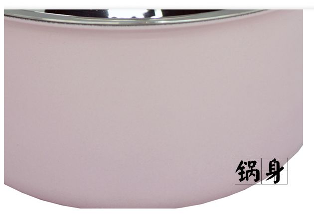 Código de cocina coreano original importado rosa tres capas de acero inoxidable doble mango olla 20cm Specification image