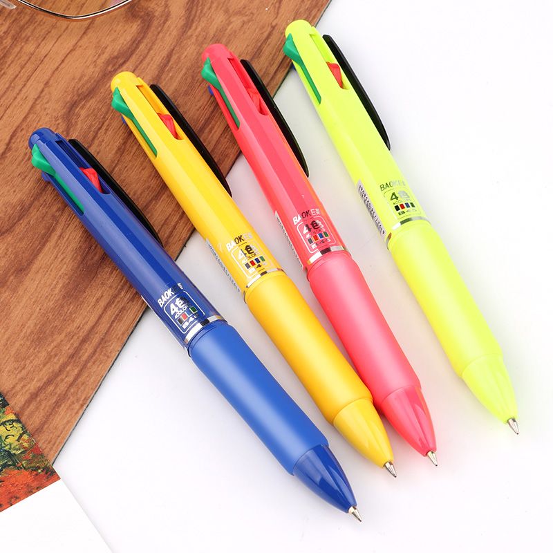 Wholesale of B45 multi-color press ballpoint pen, four-color press plastic gel pen and student drawing signature pen Specification image