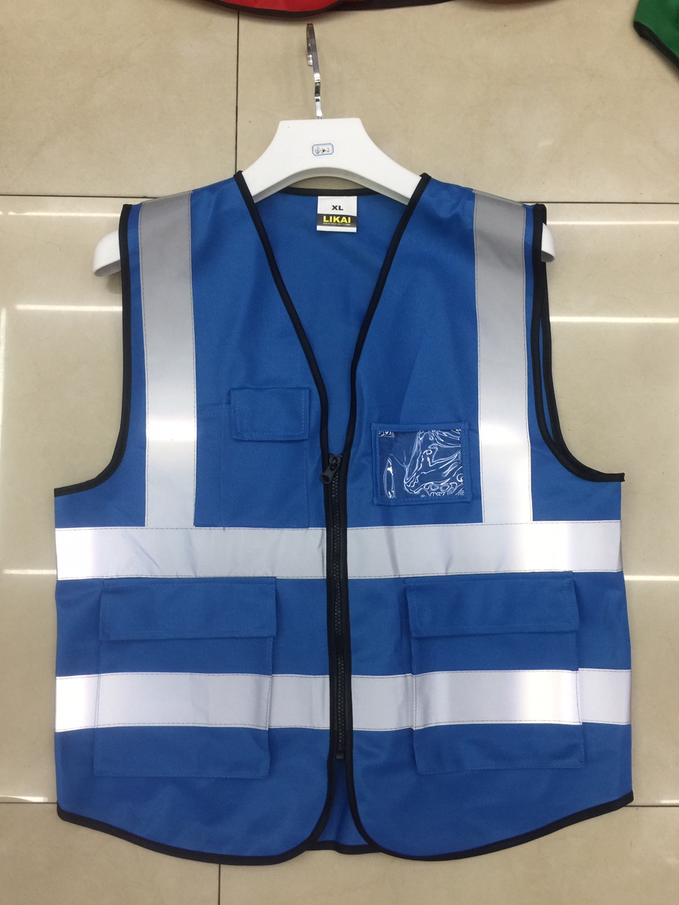 反光背心施工程荧光马甲多口袋交通路政安全衣服可印字，货号002针织面料6色混