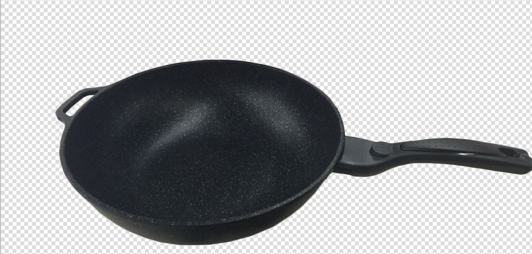 Kitchen Code: Korean imported Kitchenware - Marble-patterned double-handled wok 32cm (lid not included) details Picture