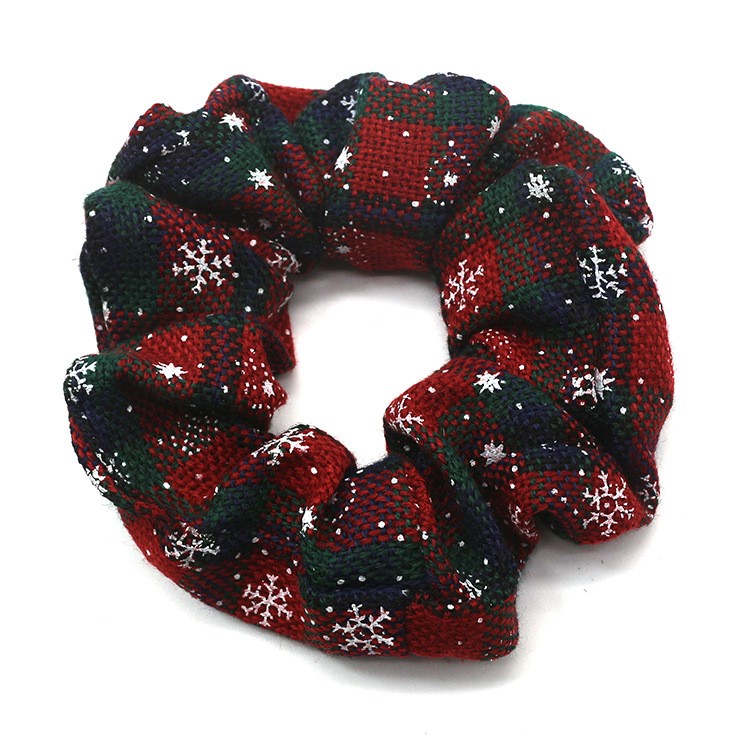 日韩系新款时尚ins风圣诞绒布大肠圈 圣诞节发圈 松紧带女士发饰详情图4