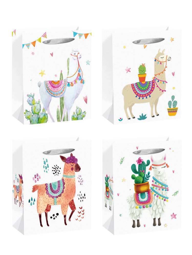Cartoon alpaca gift bag thumbnail