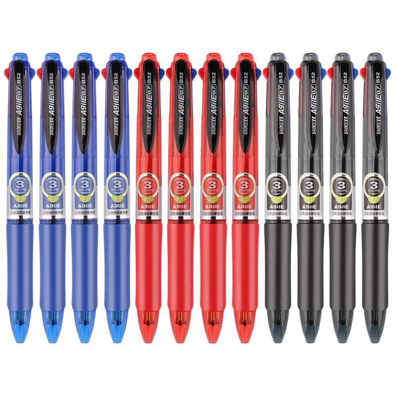 Bak B52 multi-color press ballpoint pen three-color press plastic neutral pen wholesale student painting stylus