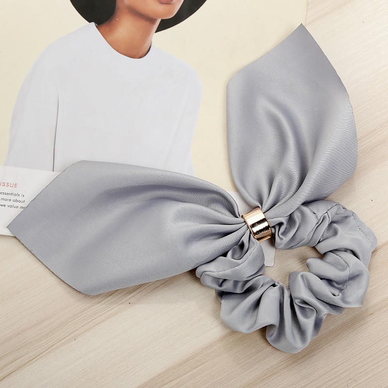 Wholesale of new spring European and American fashion bow hair bands, creative metal buckle hair ropes and fabric hair accessories detail image 5