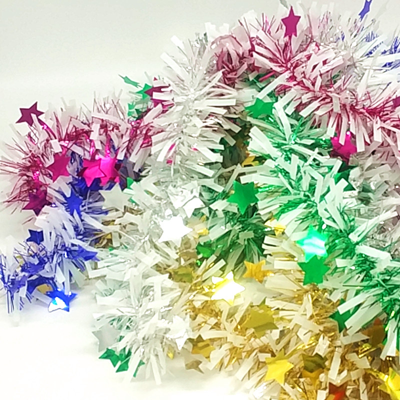一卡5条圣诞彩条 彩带 拉花 节日晚会圣诞装饰用品9cm*3m白底实物图