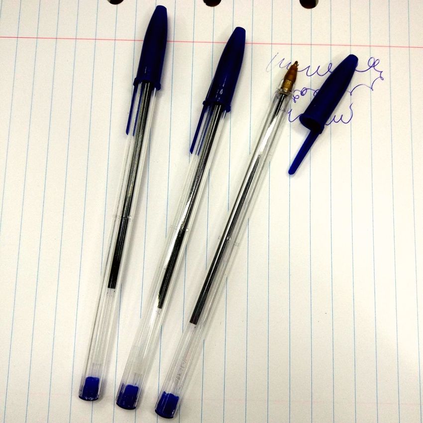 Vp934 Simple Plastic Ballpoint Pen 1.0 Copper Tip Smooth Hexagonal Ballpoint Pen 0.7 Minimalist Style