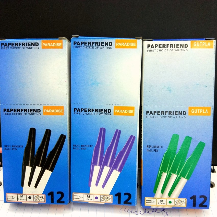 Paperfriend Kilometrico Simple Plastic Ballpoint Pen 1.0 Copper Tip Minimalist Mate Item Picture