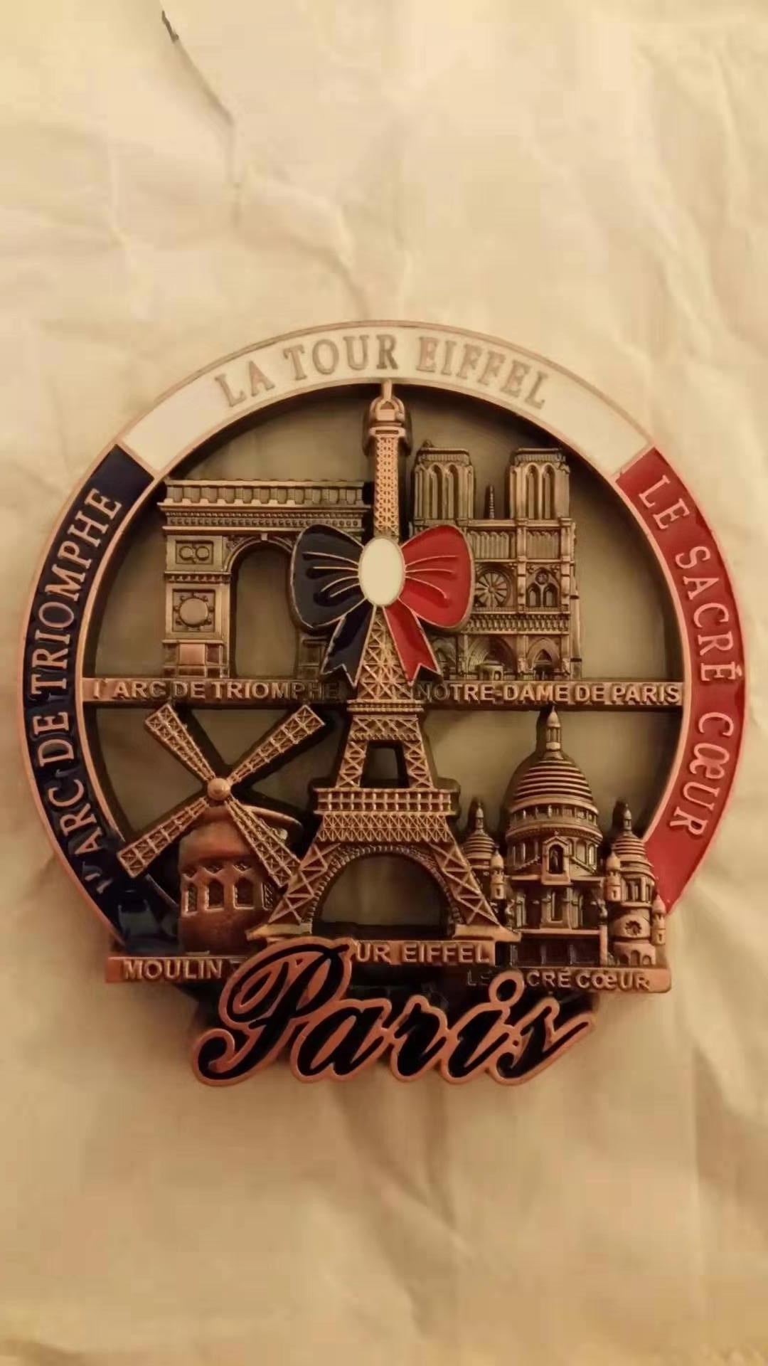 French Souvenirs Paris Souvenirs Metal Keychain Metal Fridge Magnets full figure