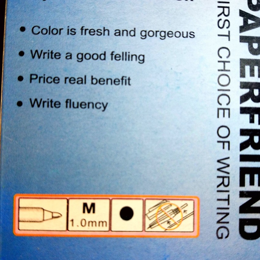 Paperfriend Kilometrico Simple Plastic Ballpoint Pen 1.0 Copper Tip Minimalist Mate details Picture