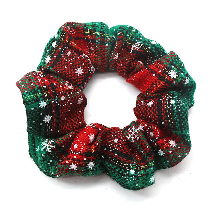 日韩系新款时尚ins风圣诞绒布大肠圈 圣诞节发圈 松紧带女士发饰详情图5