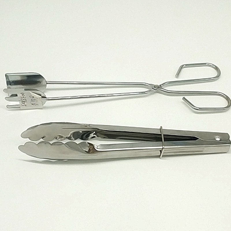 Two-piece set of stainless steel food tongs, food tongs, bread tongs. Kitchen gadgets Item Picture