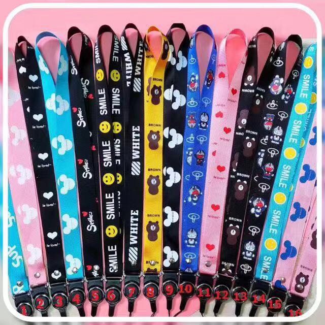 Customized logo jacquard mobile phone lanyard with lobster buckles detail image 3