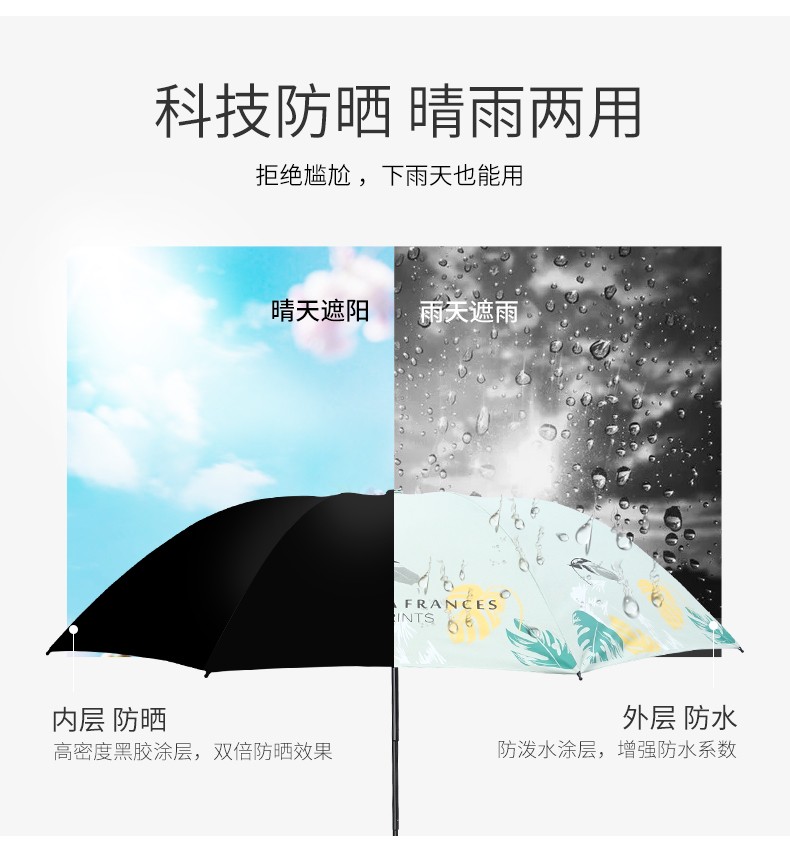 Red Leaf Show Feathered Sun Umbrella Lady Sun Protection Uv Light Rain And Sun Umbrella Folding Compact Vinyl Umbrella Application Scenario