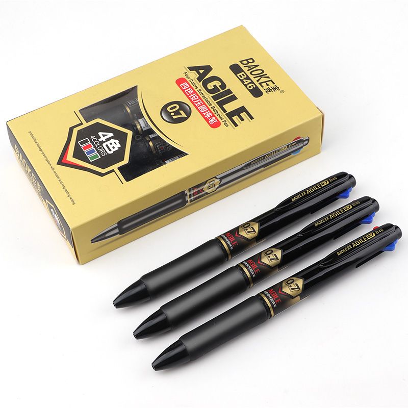 Bak B46 multi-color press ballpoint pen four color press plastic neutral pen student painting pen wholesale