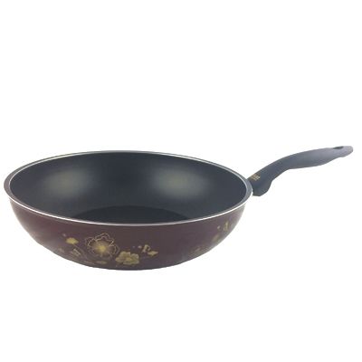 Kitchen code: Korean imported kitchenware, wine red universal non-stick wok, 30cm