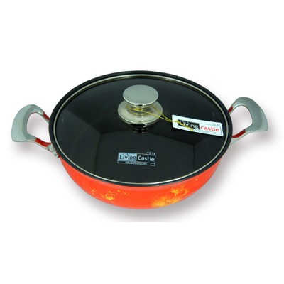 厨房密码 韩国进口厨具 橙色高纯度双柄浅汤锅26cm（ 颜色 可备注）详情图1