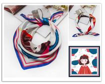Girls silk square shawl shawl scarf,