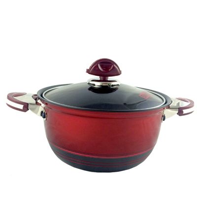 Kitchen Code: Original imported red double-handled soup pot from South Korea, 20cm