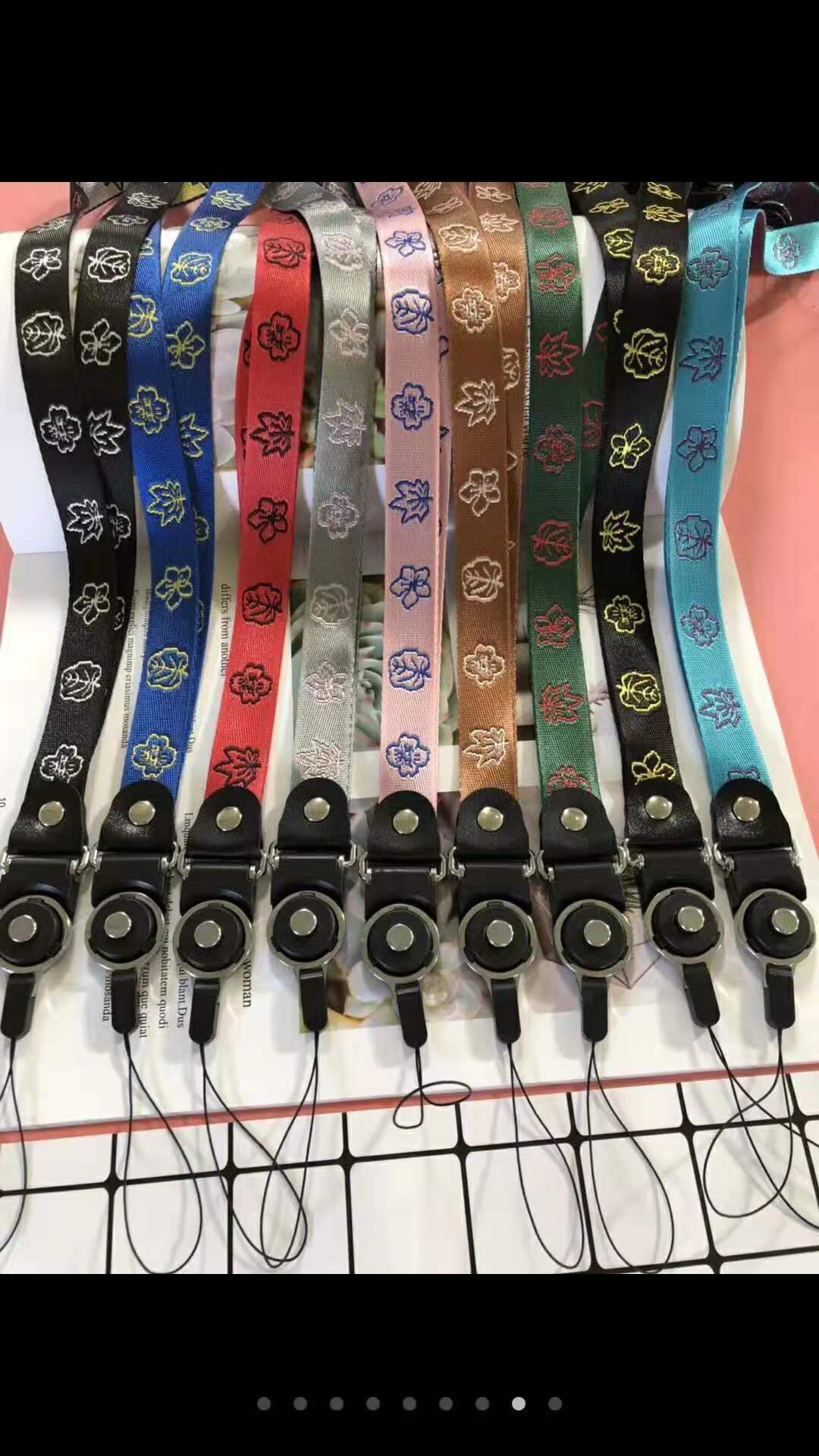 Customized logo jacquard mobile phone lanyard with lobster buckles Specification image