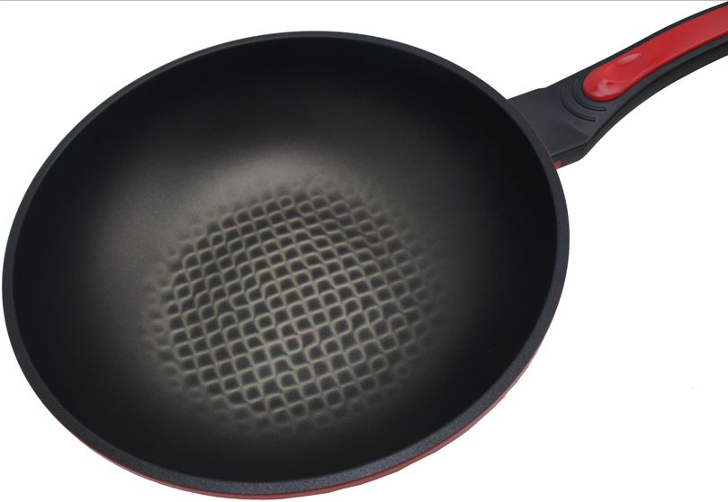 Kitchen Code: Korean Imported Kitchenware 3D Universal Red Diamond Non-stick wok 30cm (Lid not included) details Picture