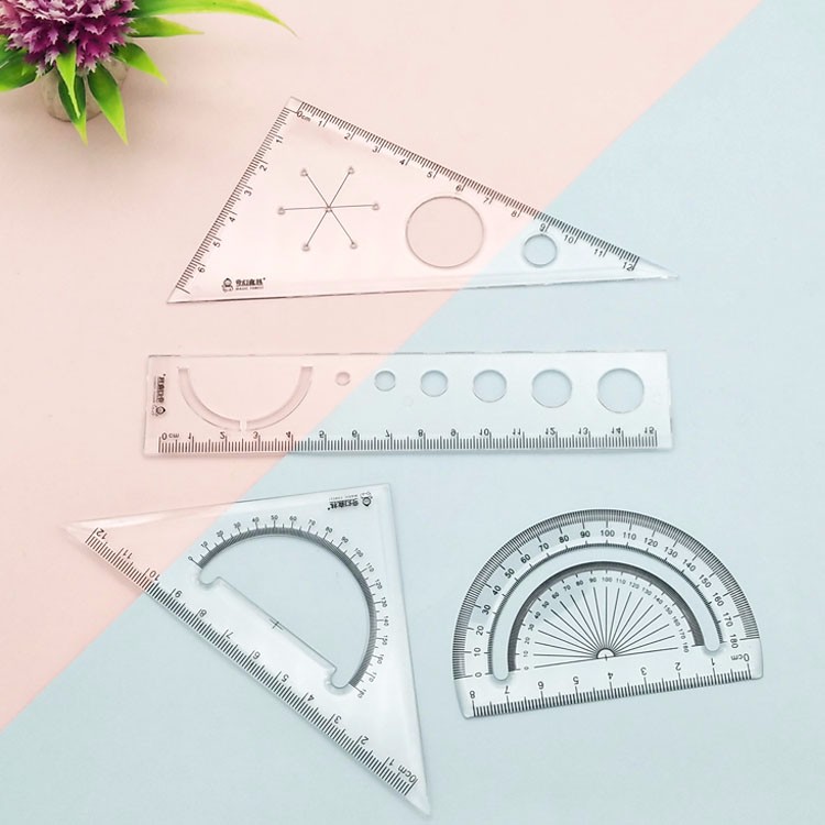 Wholesale Fantasy Forest plastic sleeve ruler multi-functional primary school ruler set pic 3