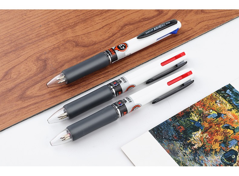 Wholesale of B50 multi-color press ballpoint pen, three-color press plastic gel pen and student drawing signature pen detail image 12