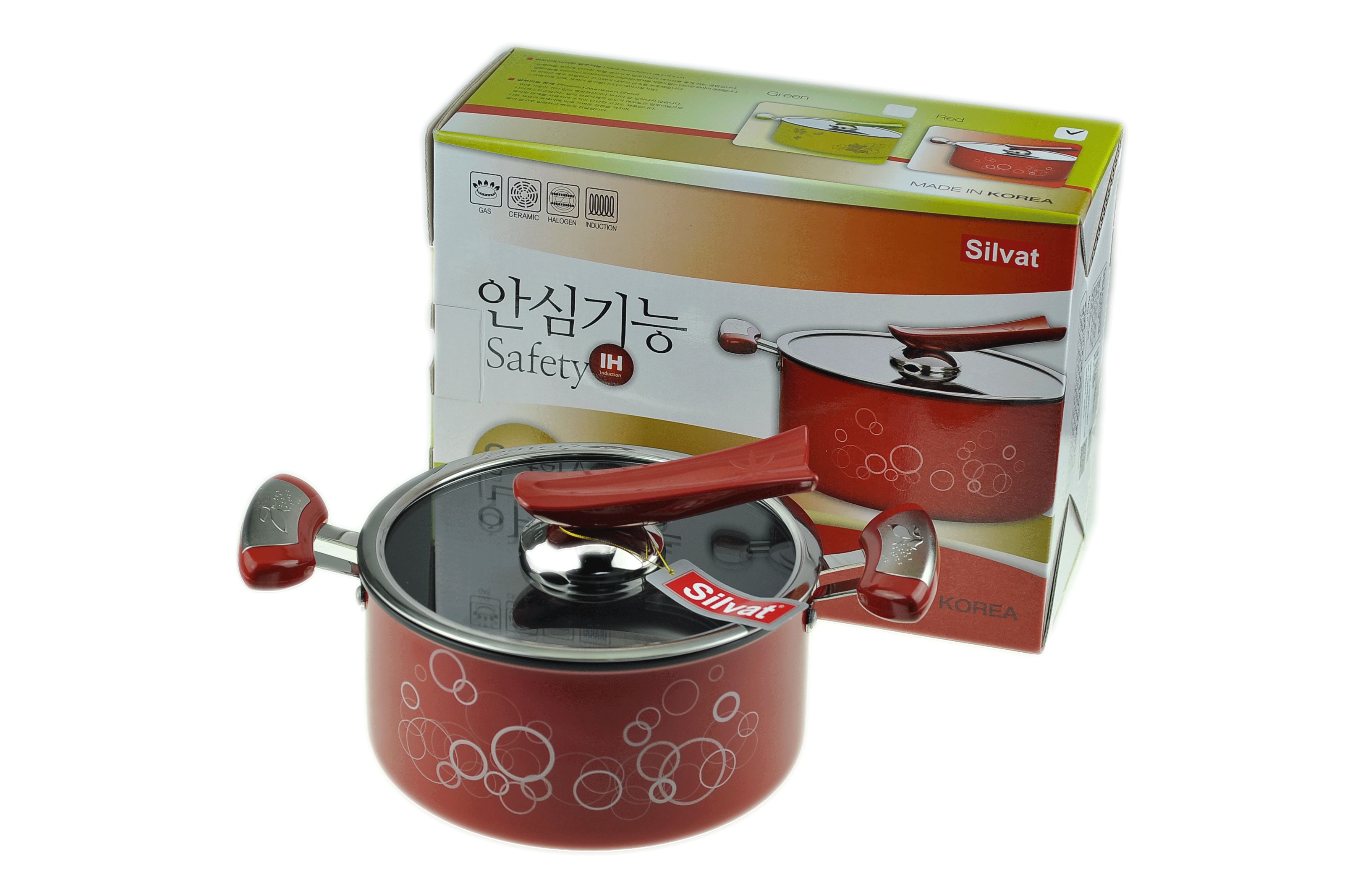 Kitchen Code: Korean original imported red universal water droplet double-handled soup pot, 24cm Specification image
