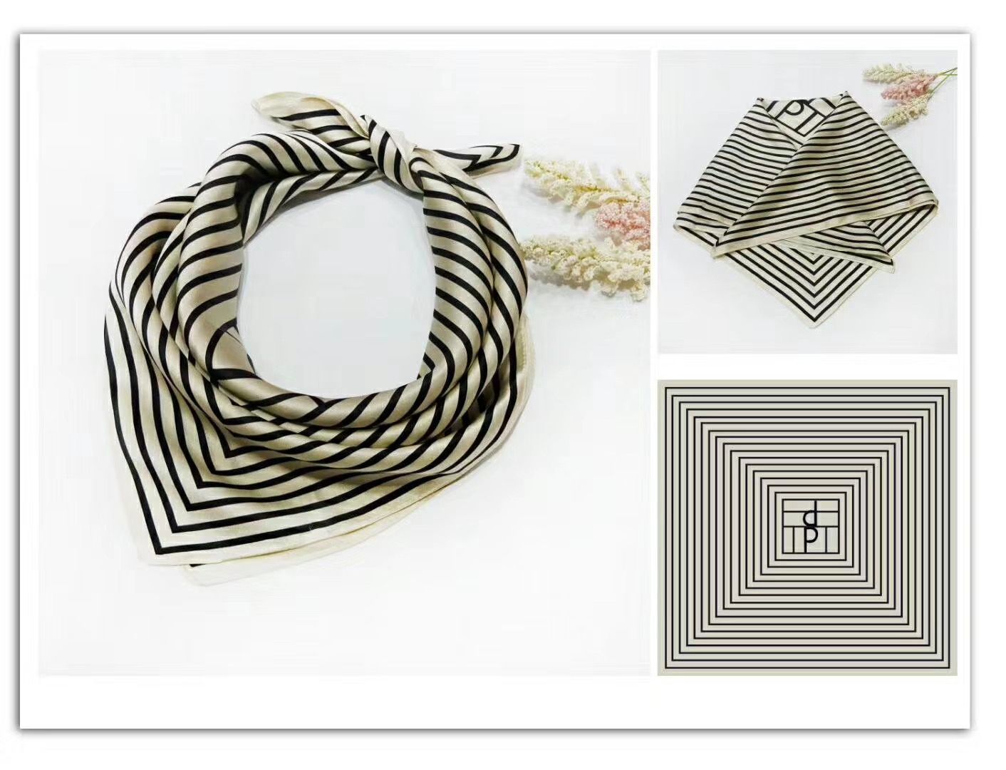 Silk square scarf, shawl scarf,