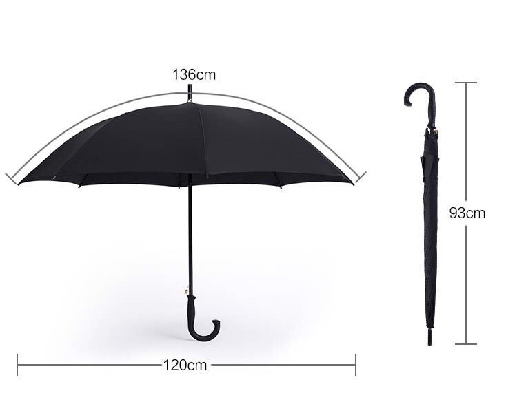 Red Leaf Straight Pole Curved Handle Umbrella With Extended Umbrella Surface Eight Bones Reinforced Windproof Umbrella undefined