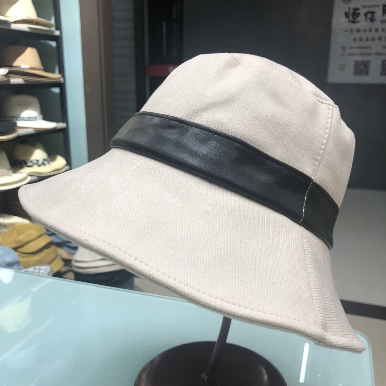 Plain Face Cover Suede Fisherman Hat Female Autumn And Winter Show Face Small Solid Color Bucket Basin Hat Male Trend details Picture