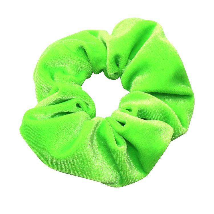 New cross-border Korean version fluorescent color hair band for women to tie up hair in a ponytail, Korean velvet large intestine band elastic band hair tie details Picture