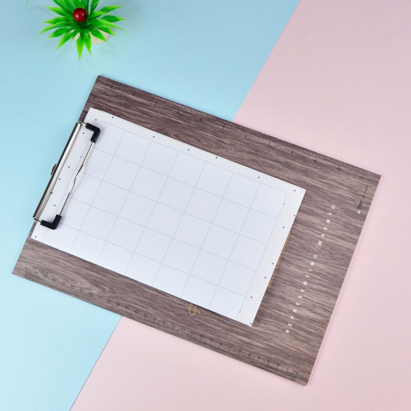 Wholesale of fashionable wood-grain cardboard clips, business board clips and student A4 writing boards in stock detail image 11