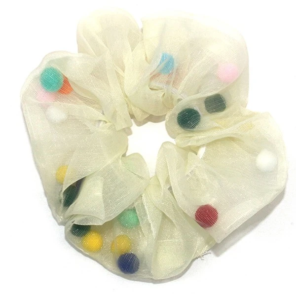 Korean Ogensha large intestine hair band, a popular sweet bun hairstyle, donut fabric hair tie, and women's hair accessory detail image 7