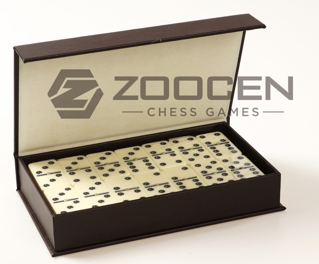 ZOOCEN Double 6 Dominoes with leather case thumbnail