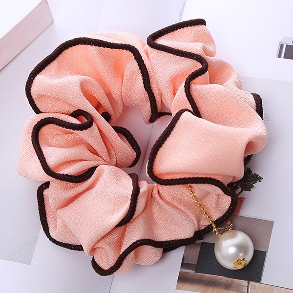 Wholesale of Japanese and Korean version fabric-trimmed hair bands, fashionable pearl hair ties, hair accessories and elegant women's hair ties detail image 4