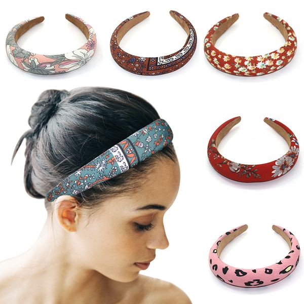 New sponge floral headband, versatile Daisy fabric headband and leopard print hair accessory from European and American fashion and creativity cross-border